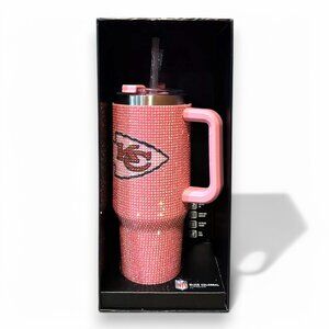 Kansas City Chiefs NFL Bling Tumbler Pink Sparkle Rhinestone Red Kingdom NEW